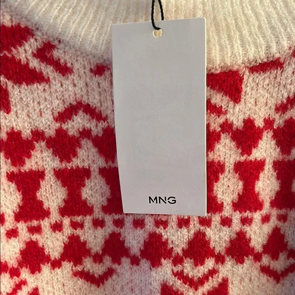 Red and White Reindeer Sweater MANGO - Picture 3 of 4